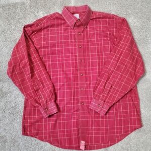 Brooks Brothers Men's XL Red Plaid Button-Down Shirt Original Polo GUC